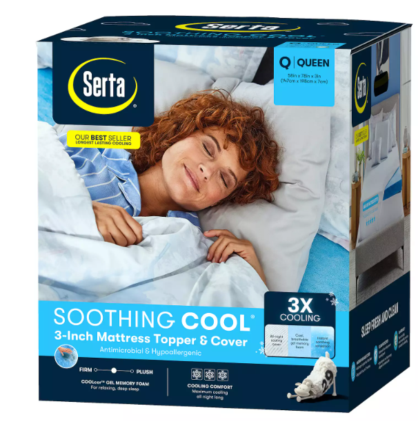 Serta® 3-inch Soothing Cool Gel Memory Foam Mattress Topper