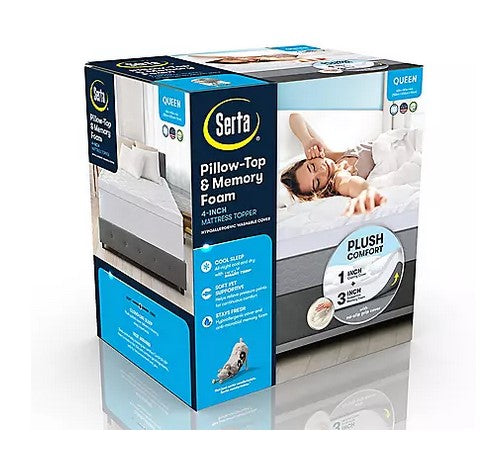 Serta 4" Pillowtop Mattress Topper